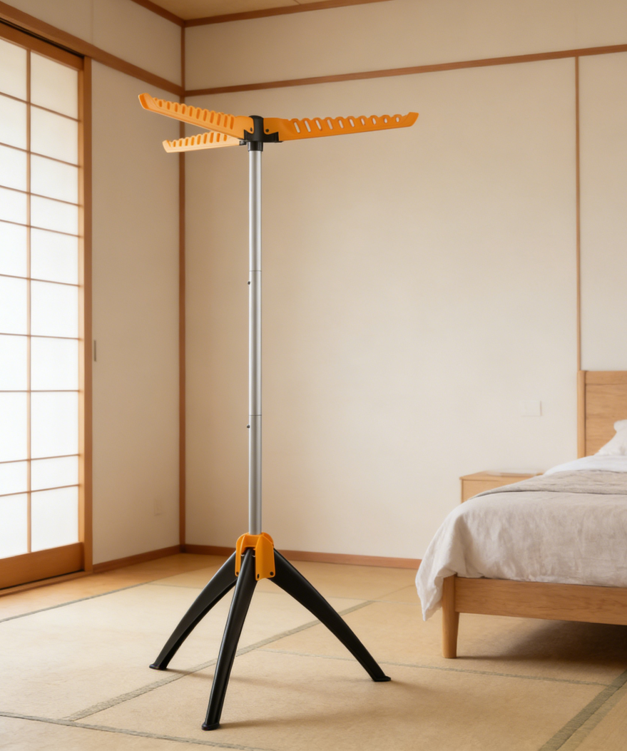 Foldable Portable Garment and Tripod Clothes Drying Rack (set of one)