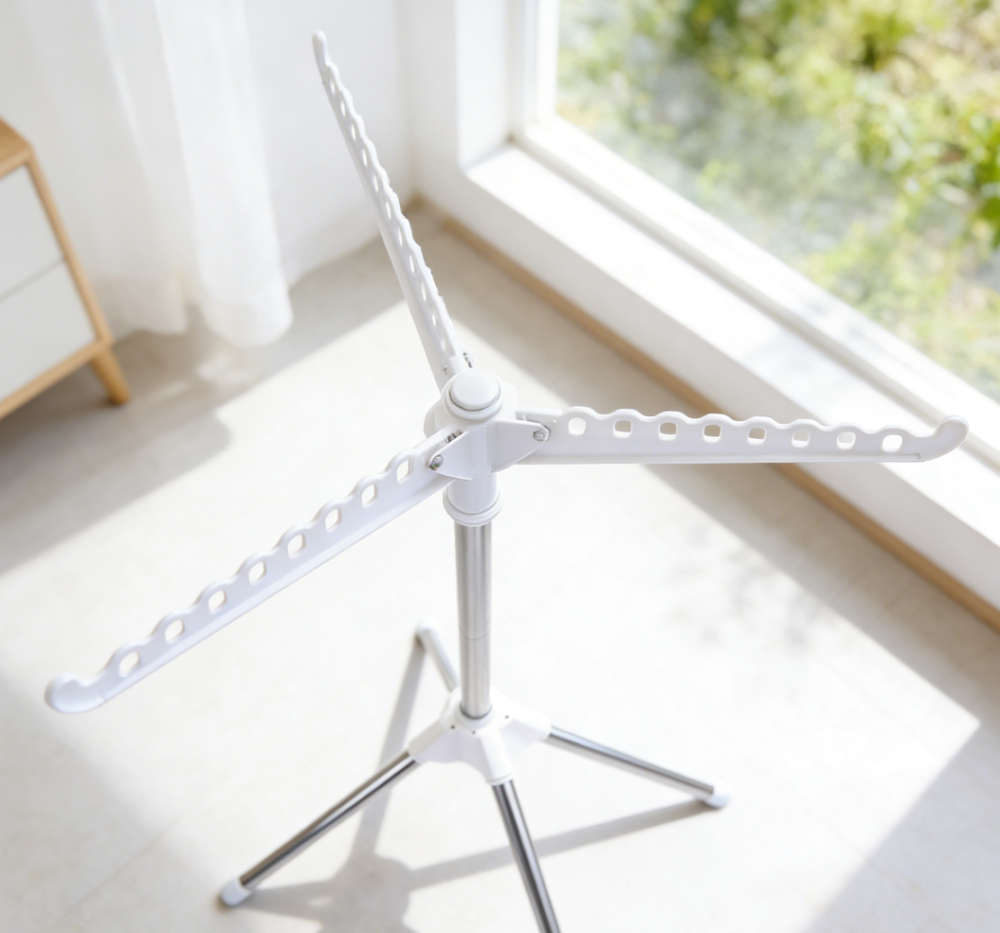 59-Inch Foldable Stainless Steel Tripod Clothes Drying Rack (set of one) - Image 2