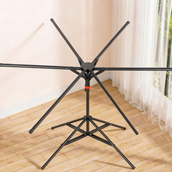 Foldable Tripod Clothes Drying Stand with Adjustable Poles and Hooks (set of two)
