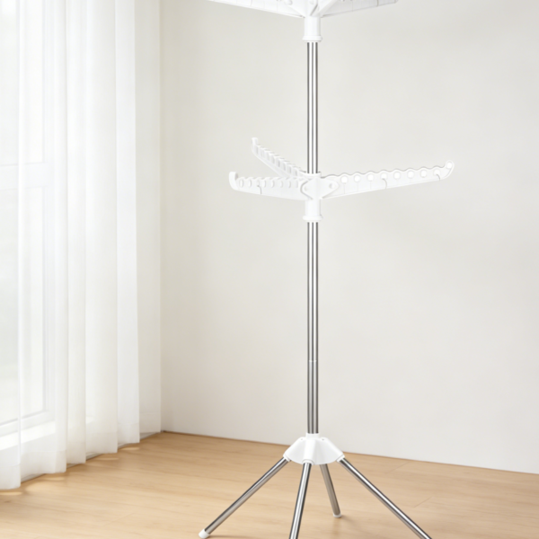 75-Inch 2-Layer Rotatable Foldable Tripod Clothes Drying Rack (set of one)
