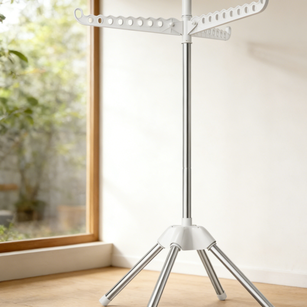 1-Layer Free Standing Rotatable Foldable Tripod Clothes Drying Rack (set of one)