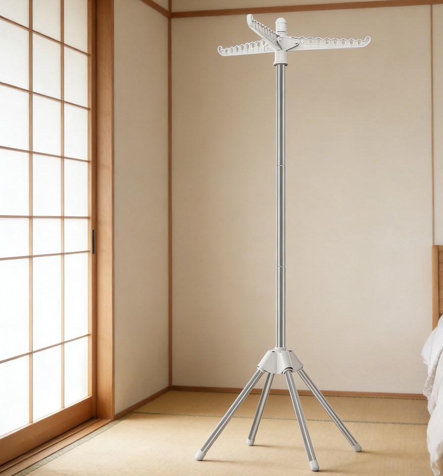 59-Inch Stainless Steel Tripod Clothes Drying Rack with Rotatable Arms (set of one)
