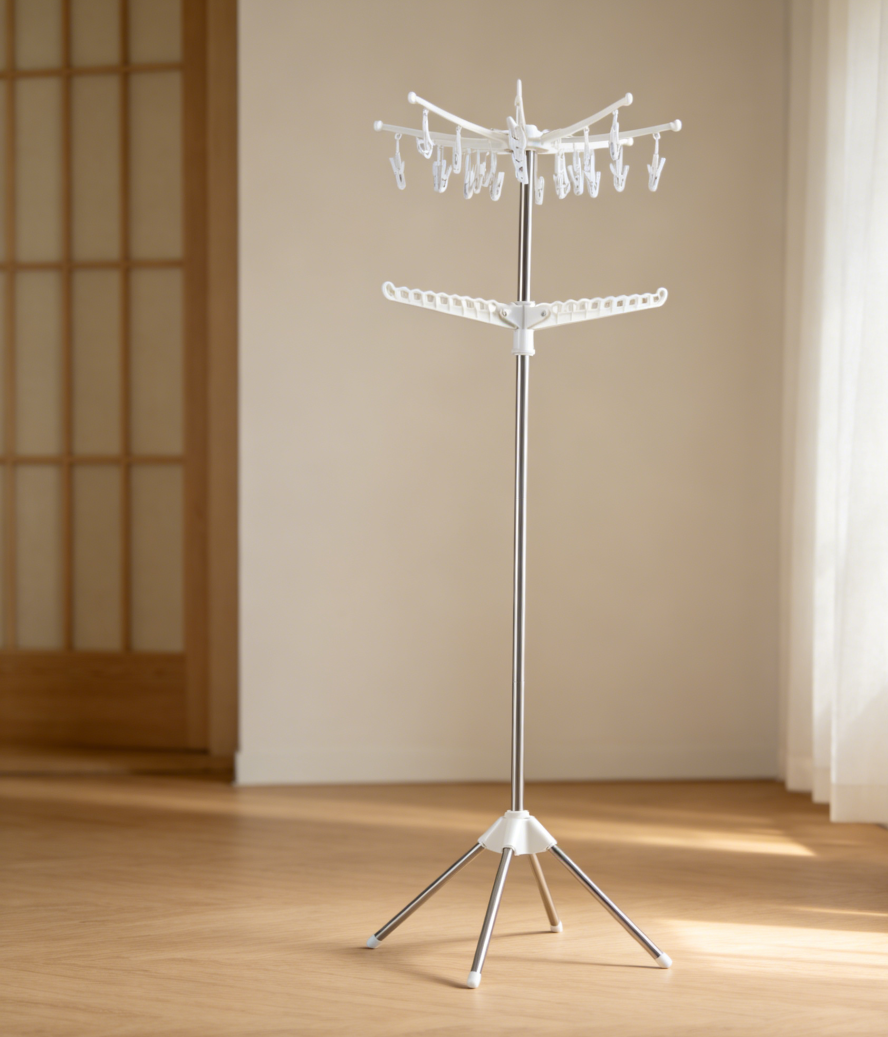 72-Inch 2-Tier Folding Metal Tripod Clothes Drying Rack (set of two) - Image 2