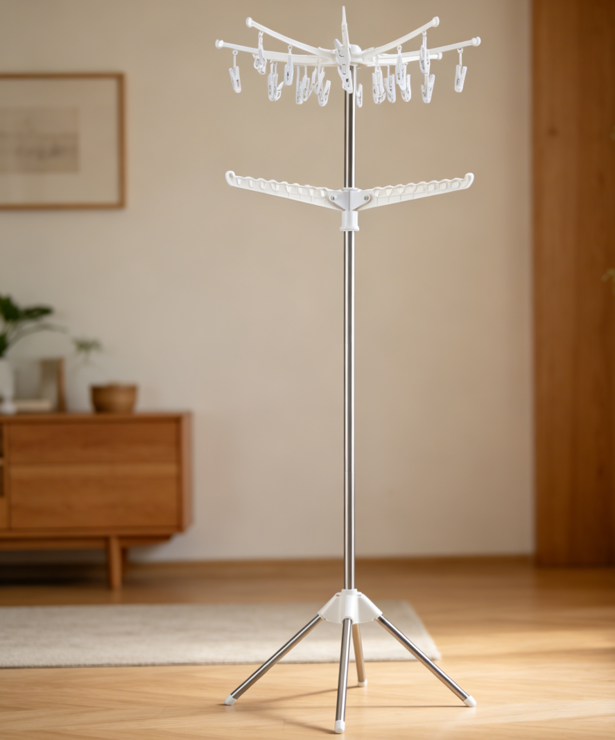 72-Inch 2-Tier Folding Metal Tripod Clothes Drying Rack (set of two)