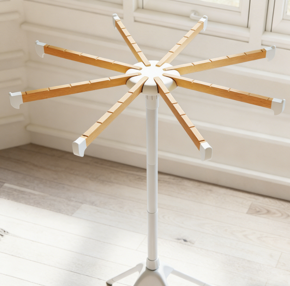 Floor Standing Foldable Tripod Clothes Drying Rack with Bamboo Rods (set of three) - Image 2