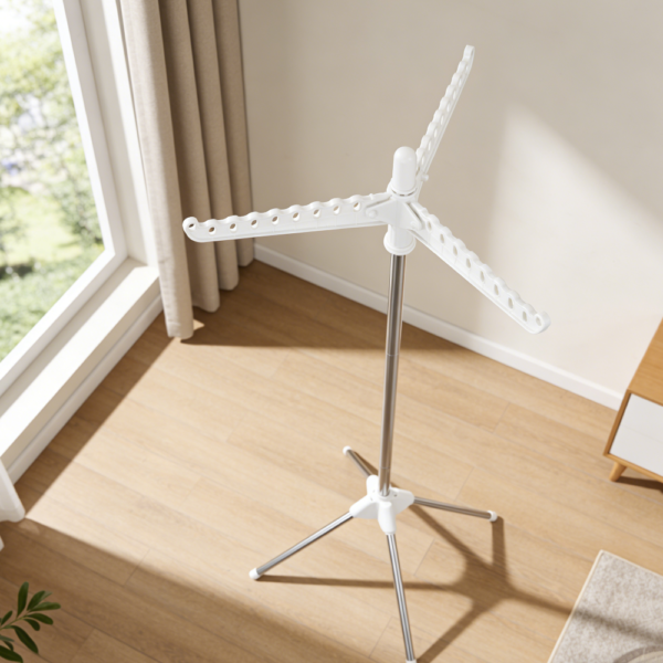 59-Inch Rotatable Foldable Tripod Clothes Drying Tree Stand (set of one)