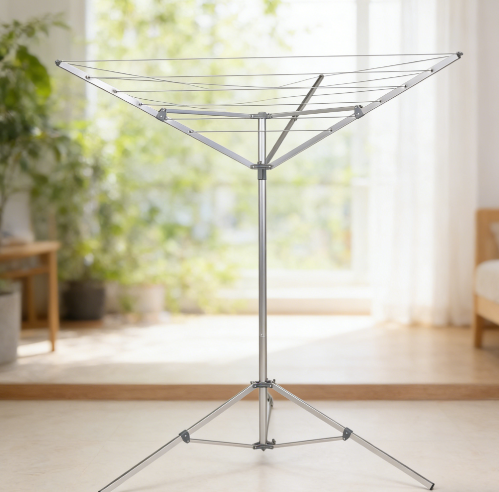 Portable Umbrella Tripod Clothes Drying Line with Stable Base (set of three) - Image 2