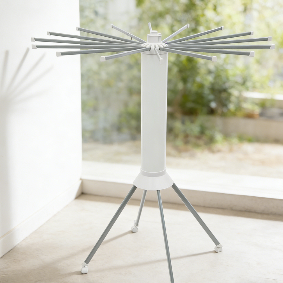 Floor Standing Foldable Tripod Clothes Drying Rack with Wheels (set of two) - Image 2