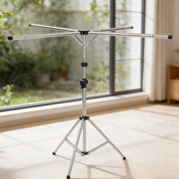 Height-Adjustable 4-Arm Folding Tripod Clothes Drying Rack (set of two)
