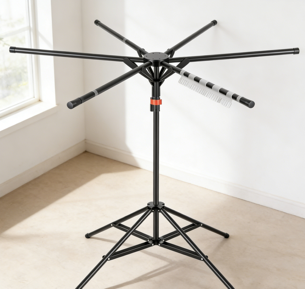 Foldable Standing Tripod Clothes Drying Rack with Adjustable Poles (set of two)