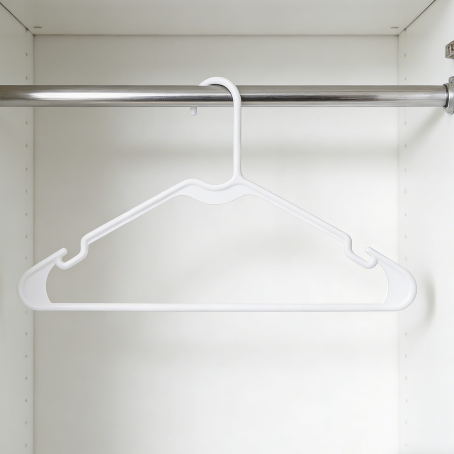 Sturdy Plastic Clothes Hangers for Shirts and Jackets