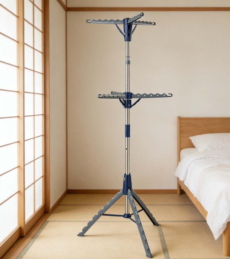2-Tier Collapsible Tripod Clothes Drying Rack for Indoor and Outdoor Use (set of two)