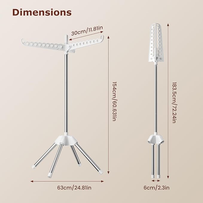 Compact Freestanding Folding Clothes Drying Rack - Image 2