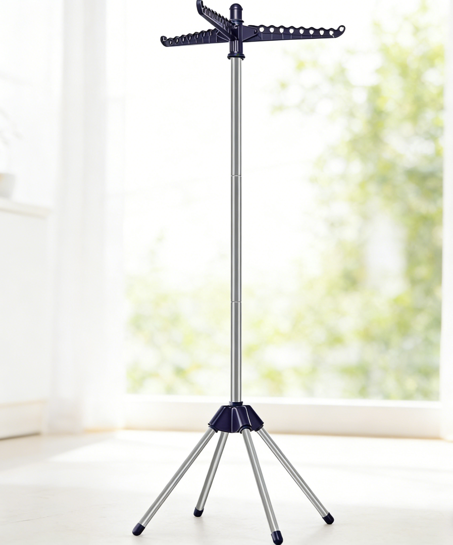 59-Inch Folding Tripod Clothes Drying Rack with Rotatable Arms (set of one) - Image 2