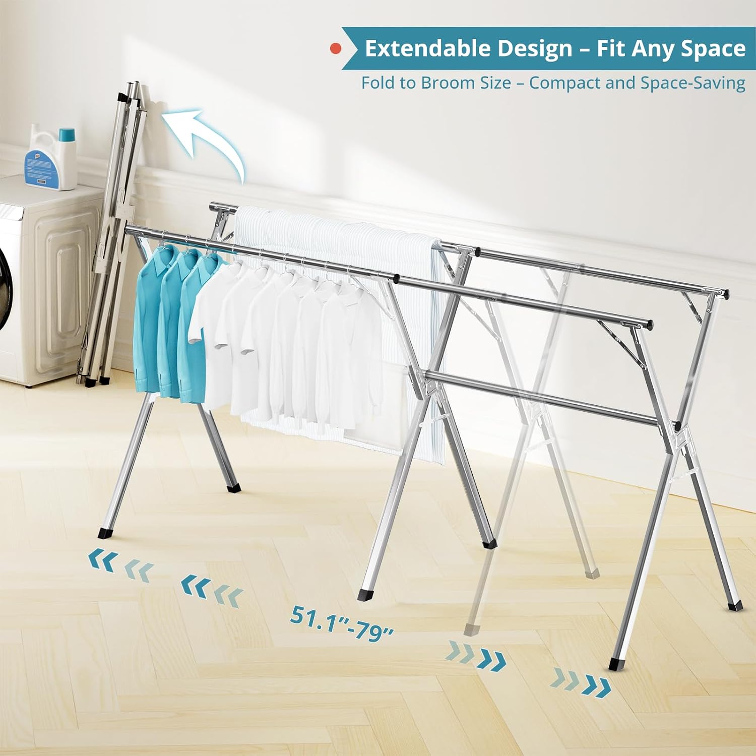 Indoor Outdoor Folding Clothes Drying Rack - Image 2