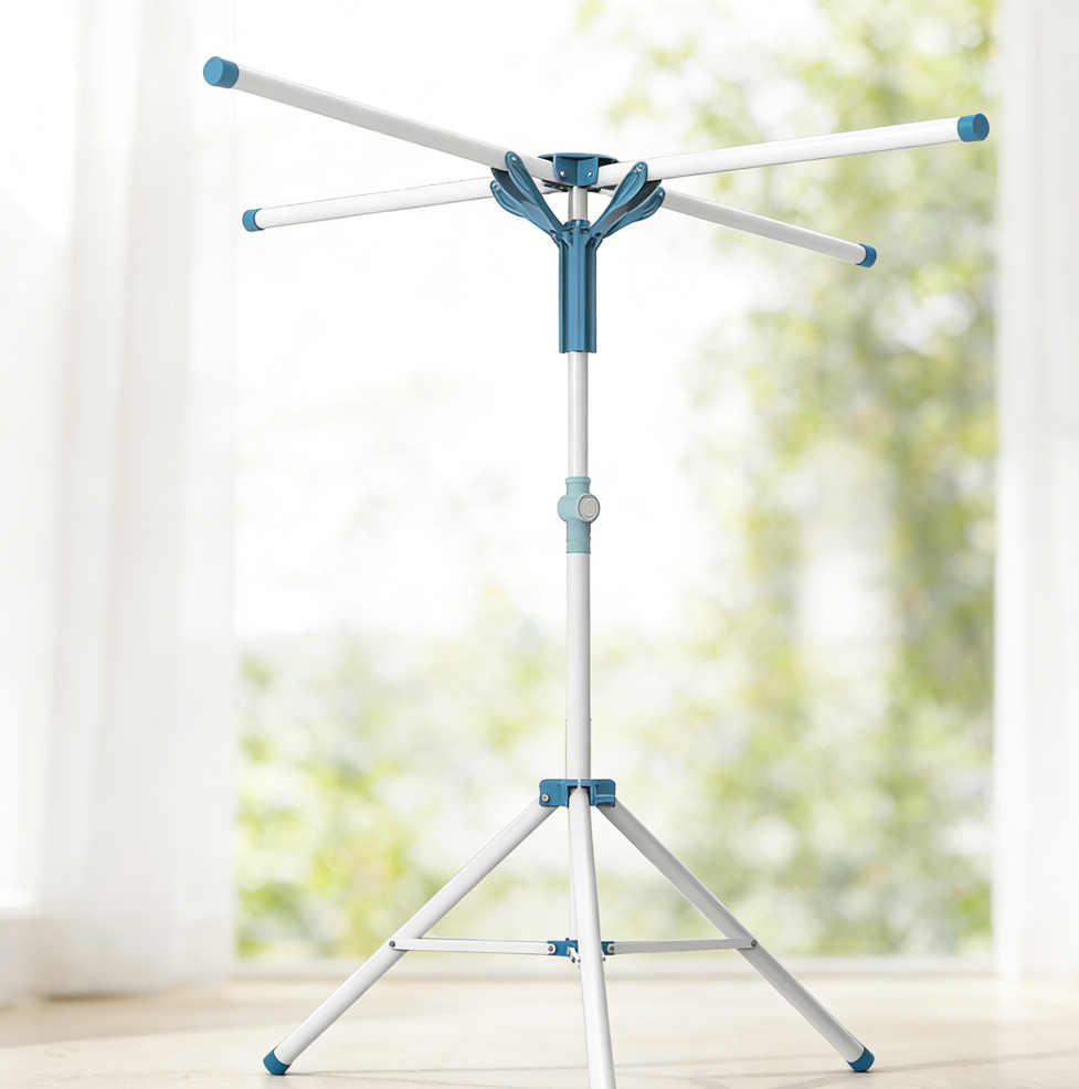 52-Inch Height-Adjustable Stainless Steel Tripod Clothes Drying Rack (set of one)