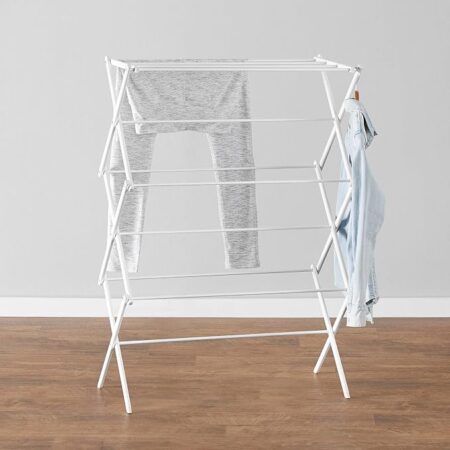 Foldable Clothes Drying Rack with Expandable Hanging Space